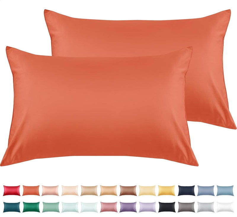 Warmstar 100% Cotton Toddler Pillowcase Set of 2, 600 Thread Count 13x18 Toddler Pillowcases Soft & Breathable, Cotton Travle Pillow Case Cover 13"x 18" with Envelope Closure,Orange - Image 1